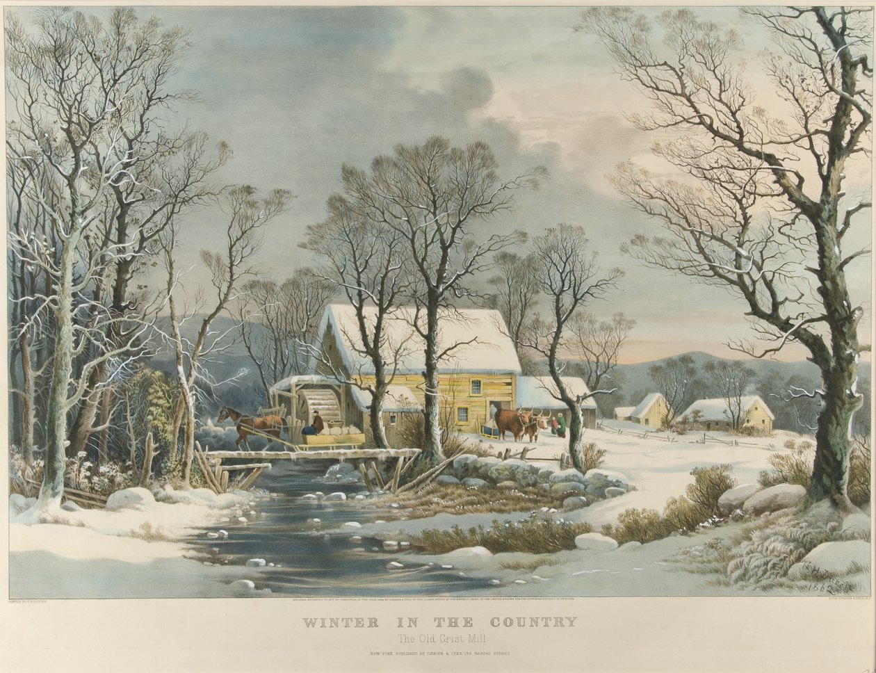 الشتاء في الريف ، The Old Griest Mill بواسطة كوريير وآيفز