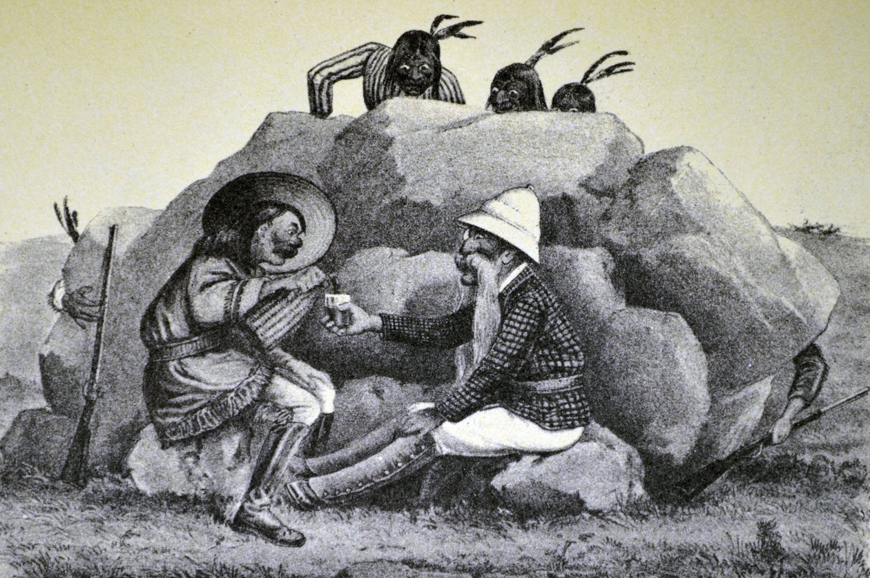 Currier & Ives Illustration القرن التاسع عشر. عواء على مسار الحرب بواسطة N. and Ives، JM Currier