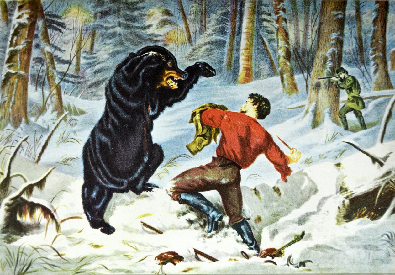 Currier & Ives Illustration القرن التاسع عشر. حياة الصياد. حل ضيق. بواسطة N. and Ives، JM Currier