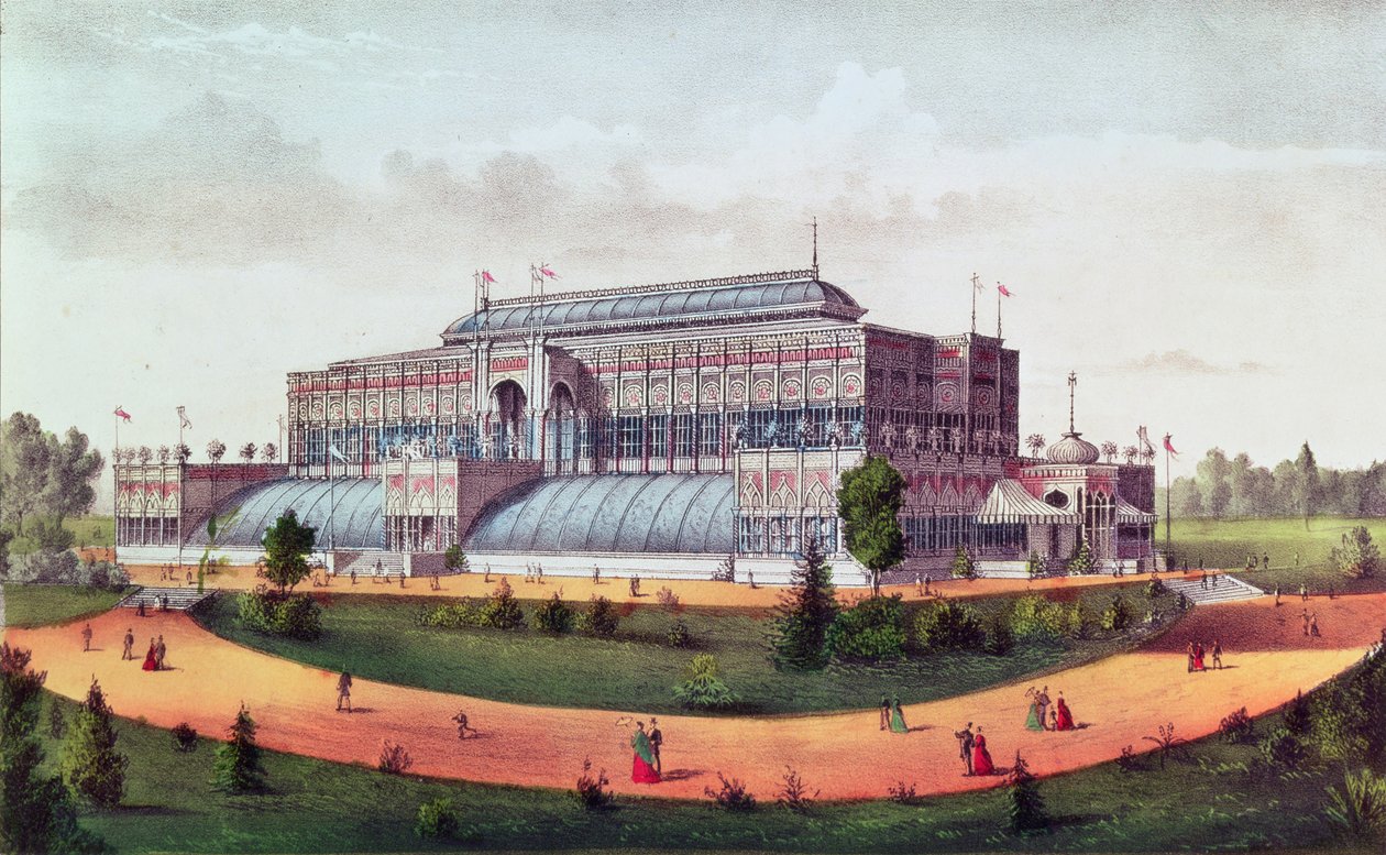 قاعة البستنة ، معرض المئوية للولايات المتحدة الكبرى 1876 بواسطة N. and Ives، JM Currier