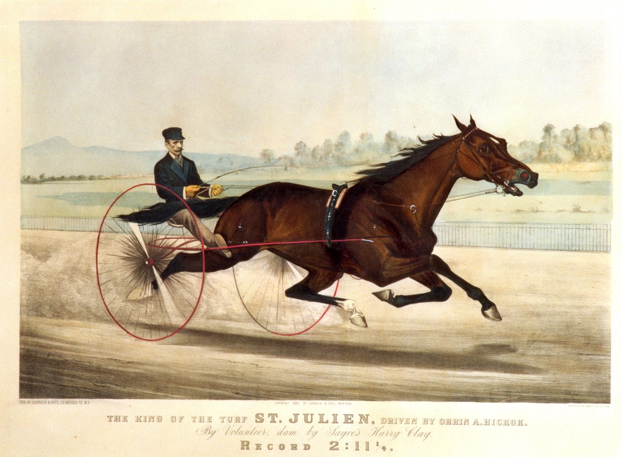 ملك العشب "سانت جوليان ، بقيادة أورين أ.هيكوك ، 1880 (ليثو) بواسطة N. and Ives، JM Currier