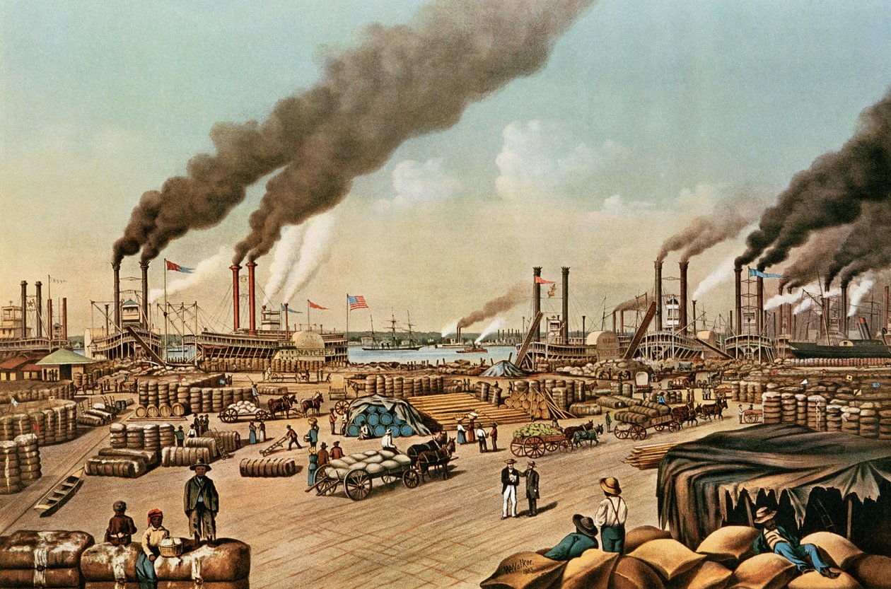 السد - نيو أورليانز ، 1884 بواسطة N. and Ives، JM Currier