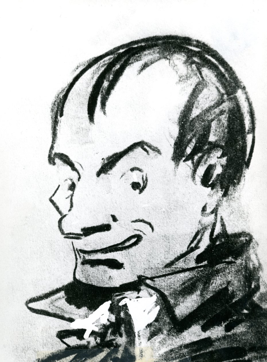رسم كاريكاتوري لتشارلز بودلير (1821-1867) (قلم رصاص على ورق) (صورة بالأبيض والأسود) بواسطة نادار