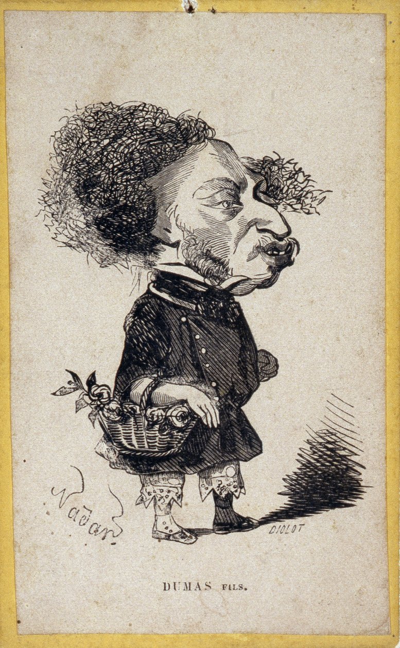 تحميل صورة (صورة شخصية) للكاتب الفرنسي الكسندر دوماس جونيور (1824-1895). رسم كاريكاتوري لغاسبار فيليكس تورناشون مع فيليكس نادار (1820-1910). بواسطة نادار
