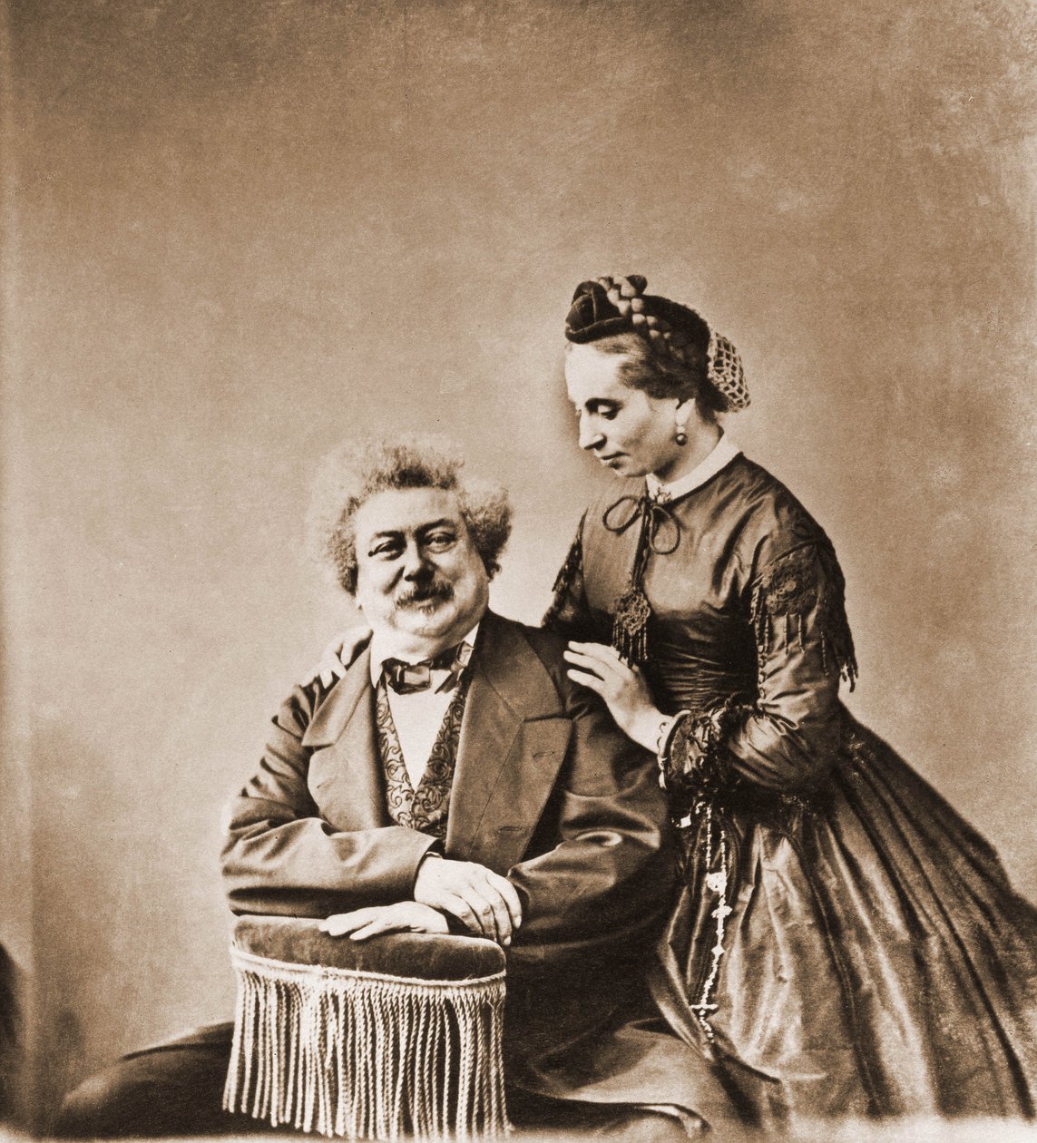 صورة ألكسندر دوماس بيري ، الروائي 1802-1870 وابنته ماري دوماس 1831-1878 (صورة) بواسطة نادار