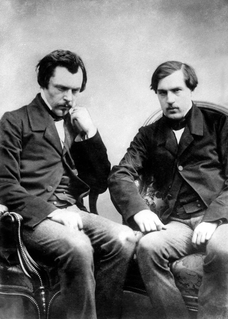 الأخوان الكتاب الفرنسيون إدموند وجول دي جونكور ج. 1855 صورة بواسطة Nadar بواسطة نادار