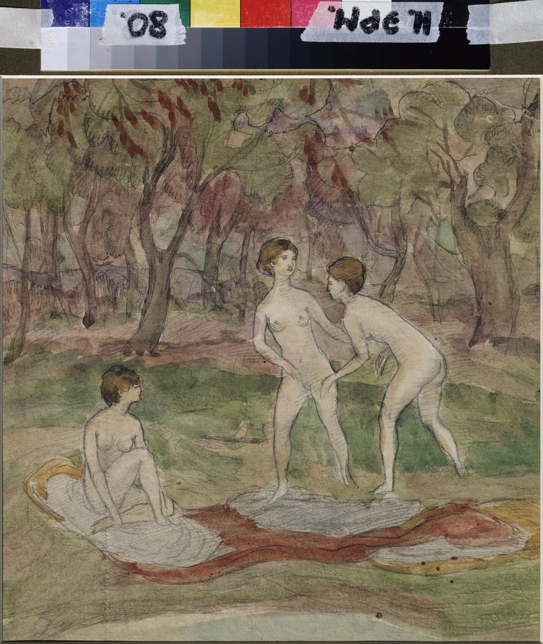 السباحون. عمل لناديجدا سيرجيفنا بسيشيفا (1881-1913) ، لوحة مائية على ورق بواسطة ناديجدا بسيشيفا