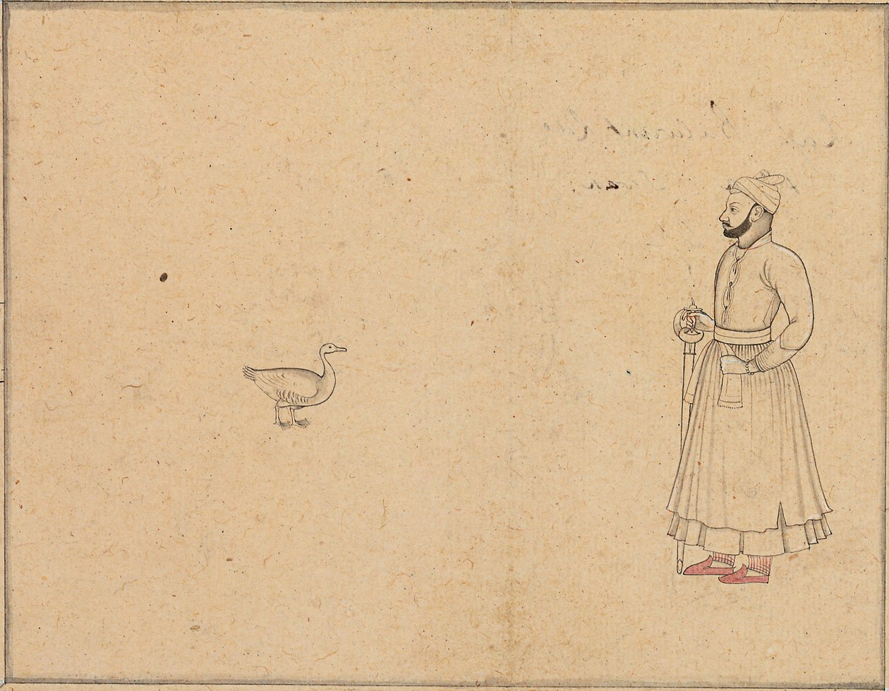 رجا بالوانت ديف سينج والبجعة ، 1750-55 بواسطة Nainsukh