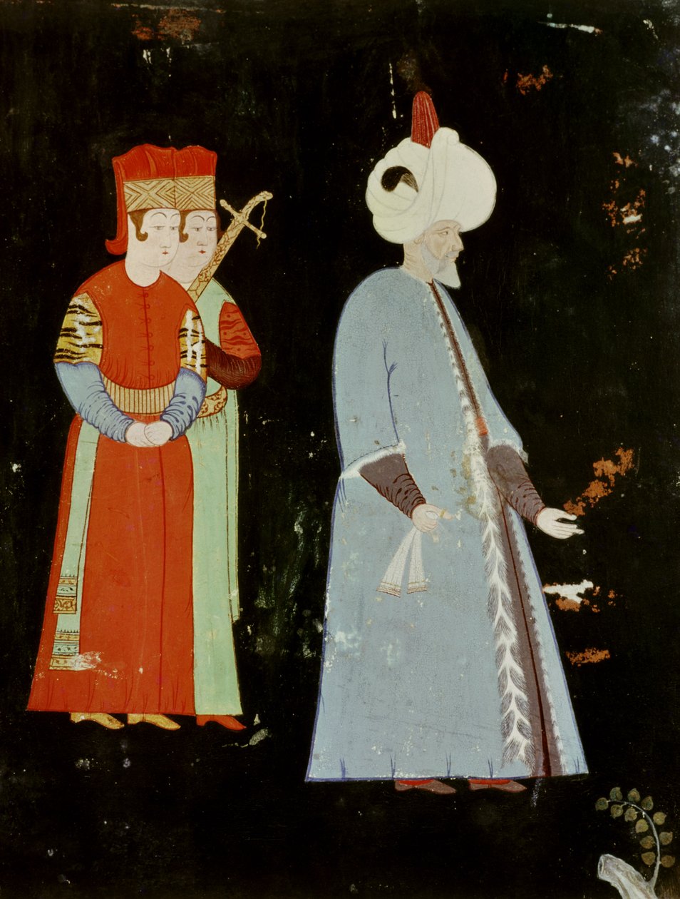 السلطان سليمان القانوني (1494-1566) مع اثنين من كبار الشخصيات بواسطة Nakkep ، ودعا Nigari Reis Haydar
