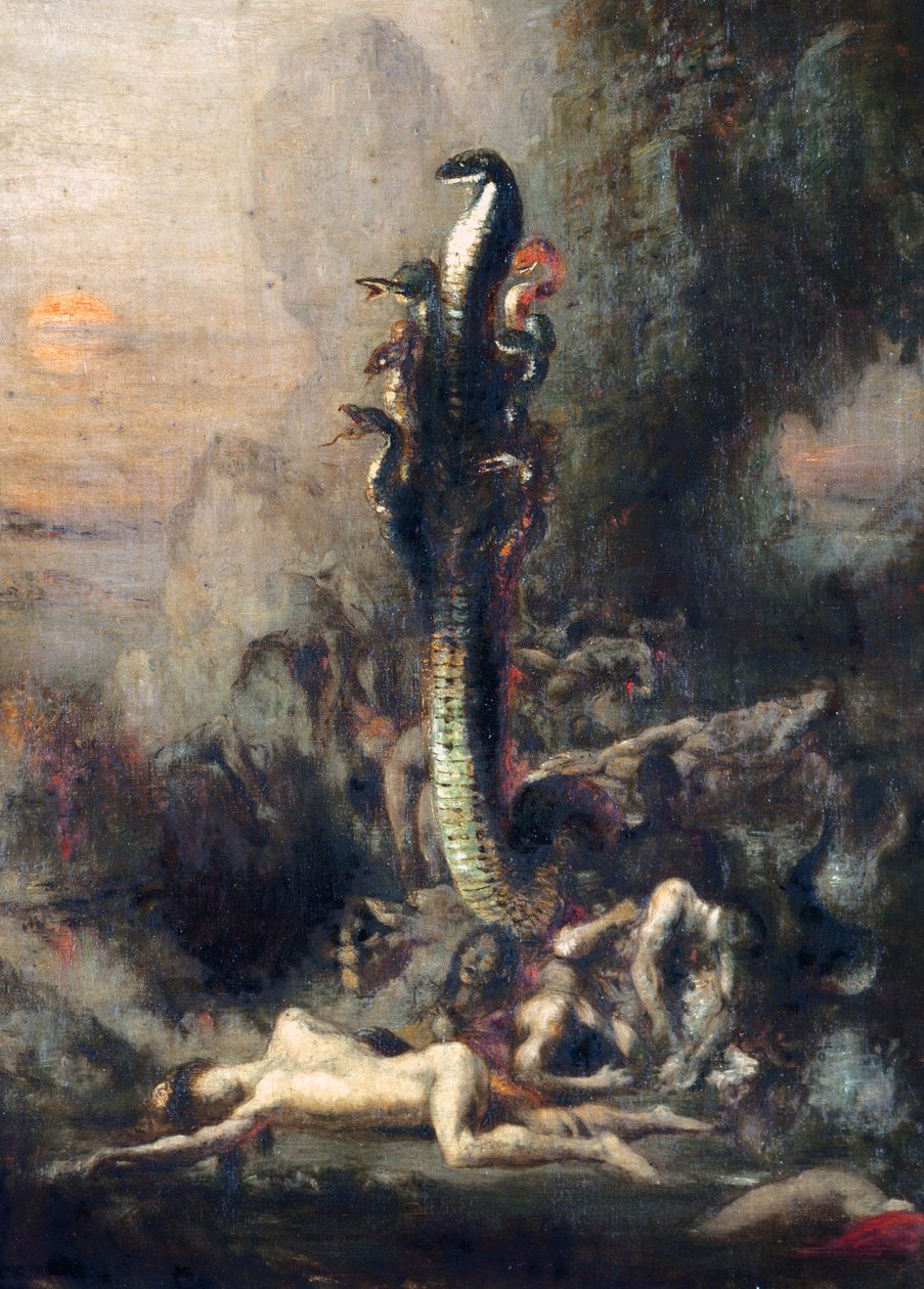 هرقل و Lernaean Hydra ، بعد Gustave Moreau ، c.1876 (تفاصيل 226576) بواسطة Narcisse Berchere