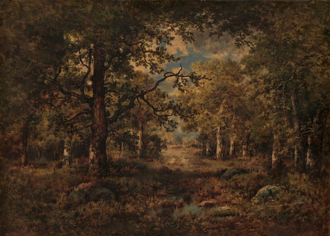فيستا من خلال الأشجار: Fontainebleau ، 1873. بواسطة نارسيس فيرجيل دياز دي لا بينيا