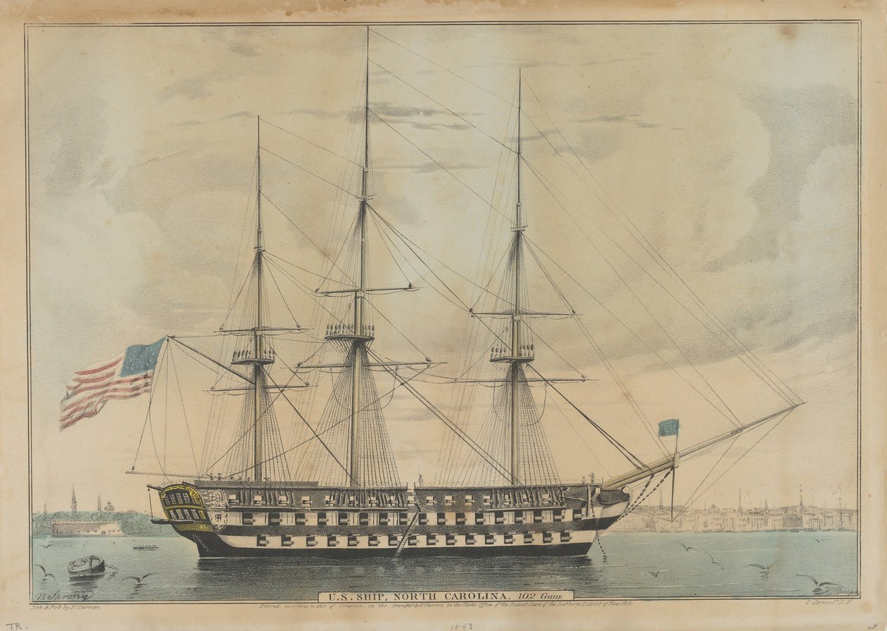 US Ship North Carolina ، 102 Guns ، 1843 بواسطة ناثانيل كورير