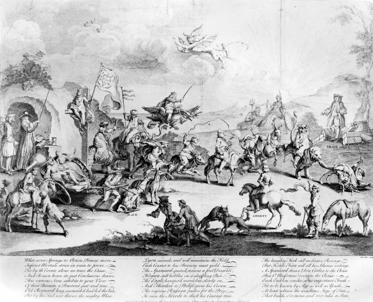 "أي سر ينتقل الأمراء إلى حركة الأمراء ... هذا يبني ويتحول ، ويحكم الدولة" ، 1740 بواسطة ناثانيل بار