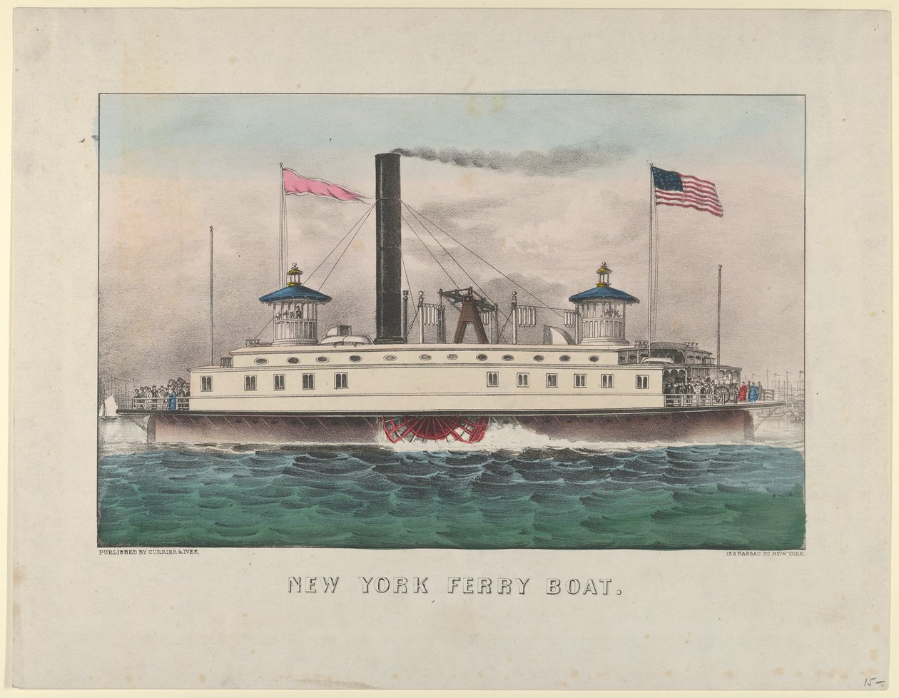 نيويورك فيري بوت ، كاليفورنيا. 1860-1865. ، كاليفورنيا. 1860 - 65. التأليف: ناثانيال كوريير ، وجيمس ميريت آيفز ، وكرير ، وآيفز. بواسطة كوريير وآيفز