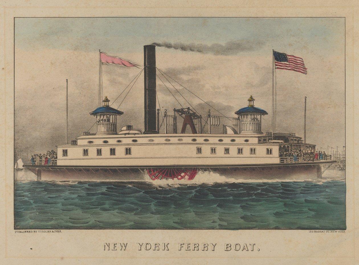 نيويورك فيري بوت ، كاليفورنيا. 1860-1865. ، كاليفورنيا. 1860 - 65. التأليف: ناثانيال كوريير ، وجيمس ميريت آيفز ، وكرير ، وآيفز. بواسطة كوريير وآيفز