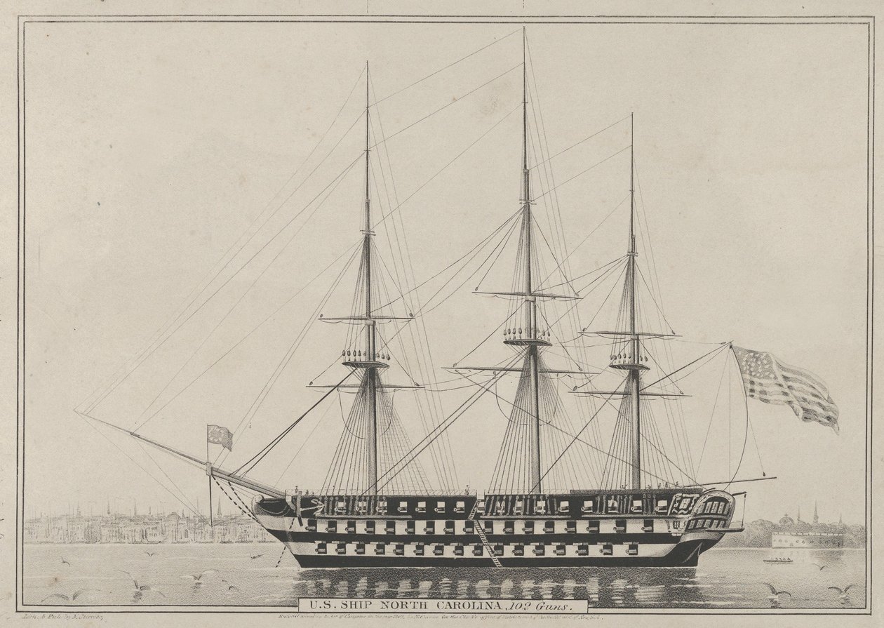 US Ship North Carolina ، 102 Guns ، 1843. ، 1843. بواسطة ناثانيل كورير