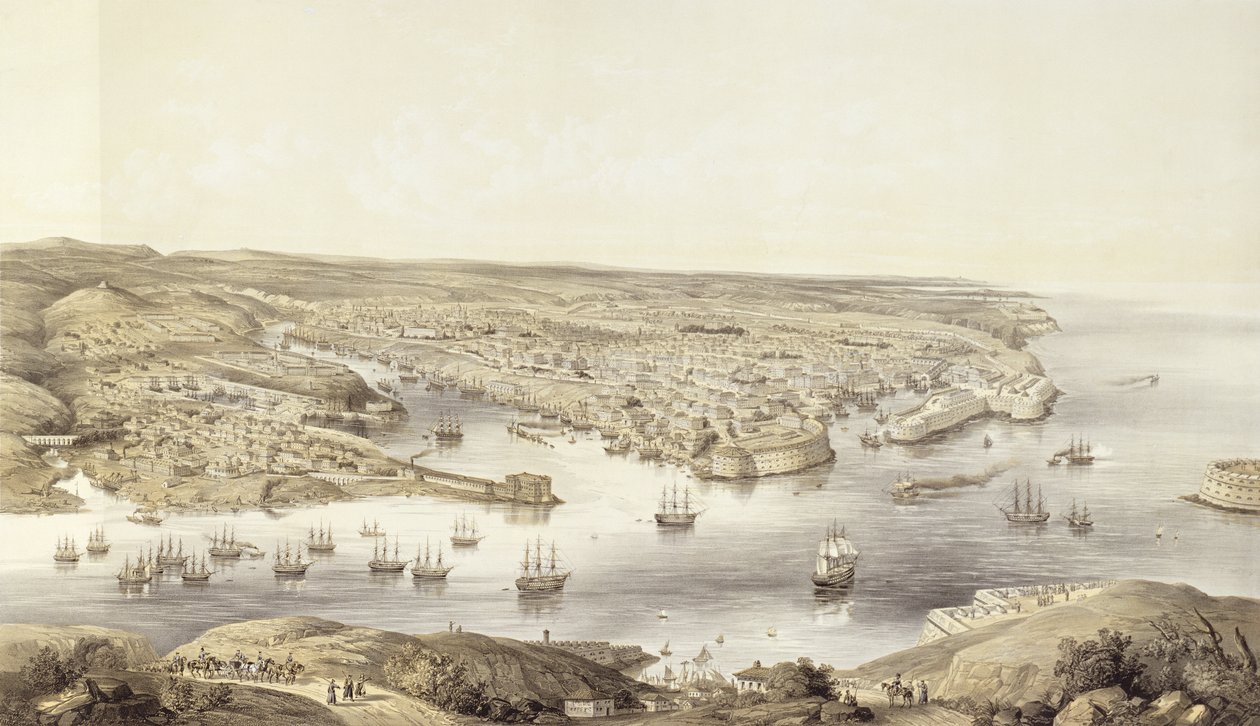 سيباستوبول في كل مجدها ، 1848 ، منقوش بواسطة Day und Son ، تم نشره عام 1857 بواسطة ناثانيل ويتوك