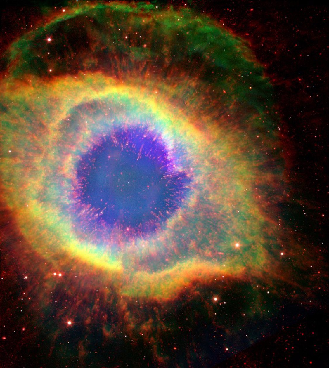 سديم هيليكس (NGC 7293) ، يطلق عليه أحيانًا عين الله ، سديم كوكبي كبير في كوكبة الدلو. الائتمان: وكالة ناسا. بواسطة الإدارة الوطنية للملاحة الجوية والفضاء الإدارة الوطنية للملاحة الجوية والفضاء