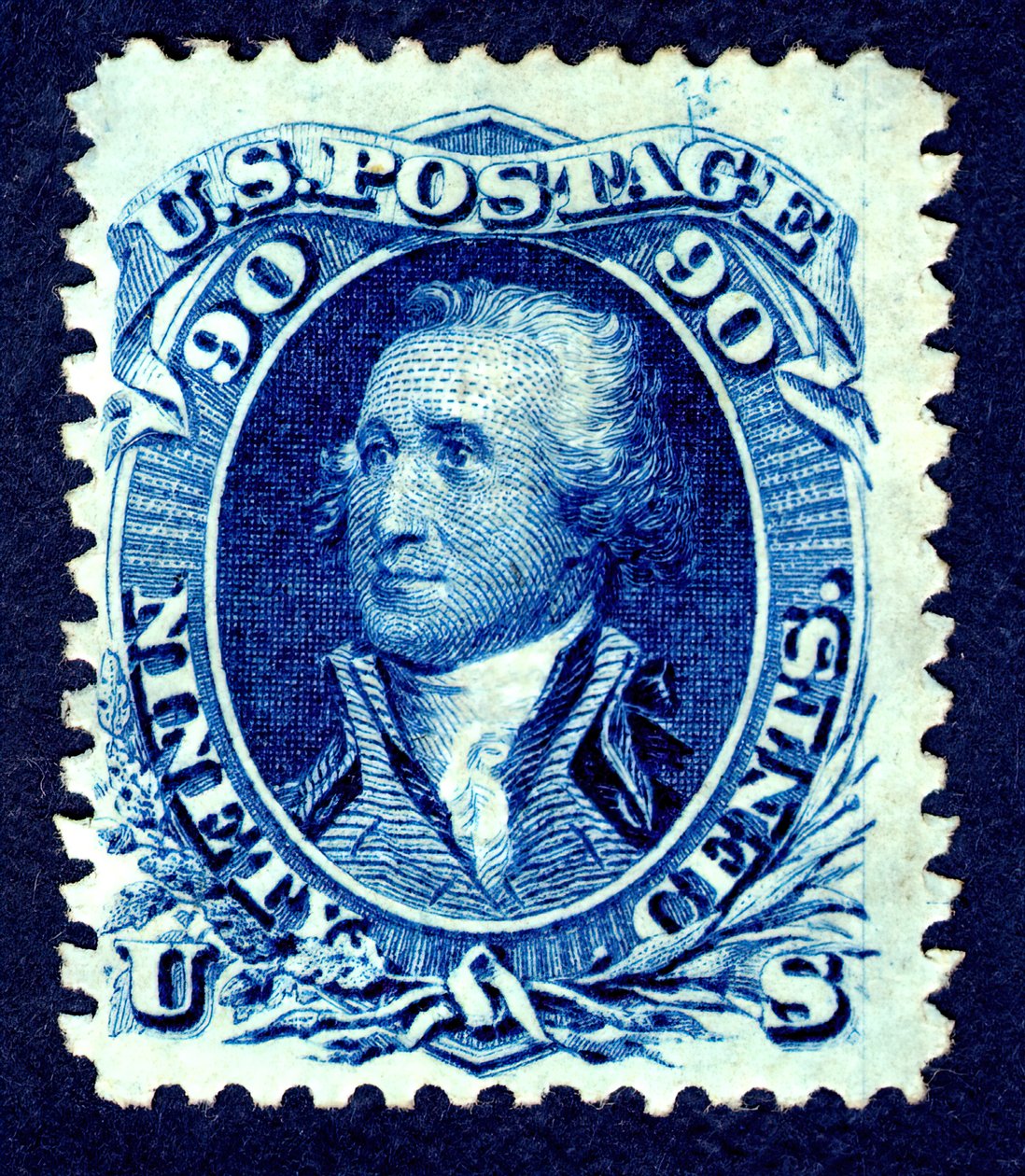 90c Washington F Grill مفرد ، 1867-1868. بواسطة شركة الأوراق المالية الوطنية