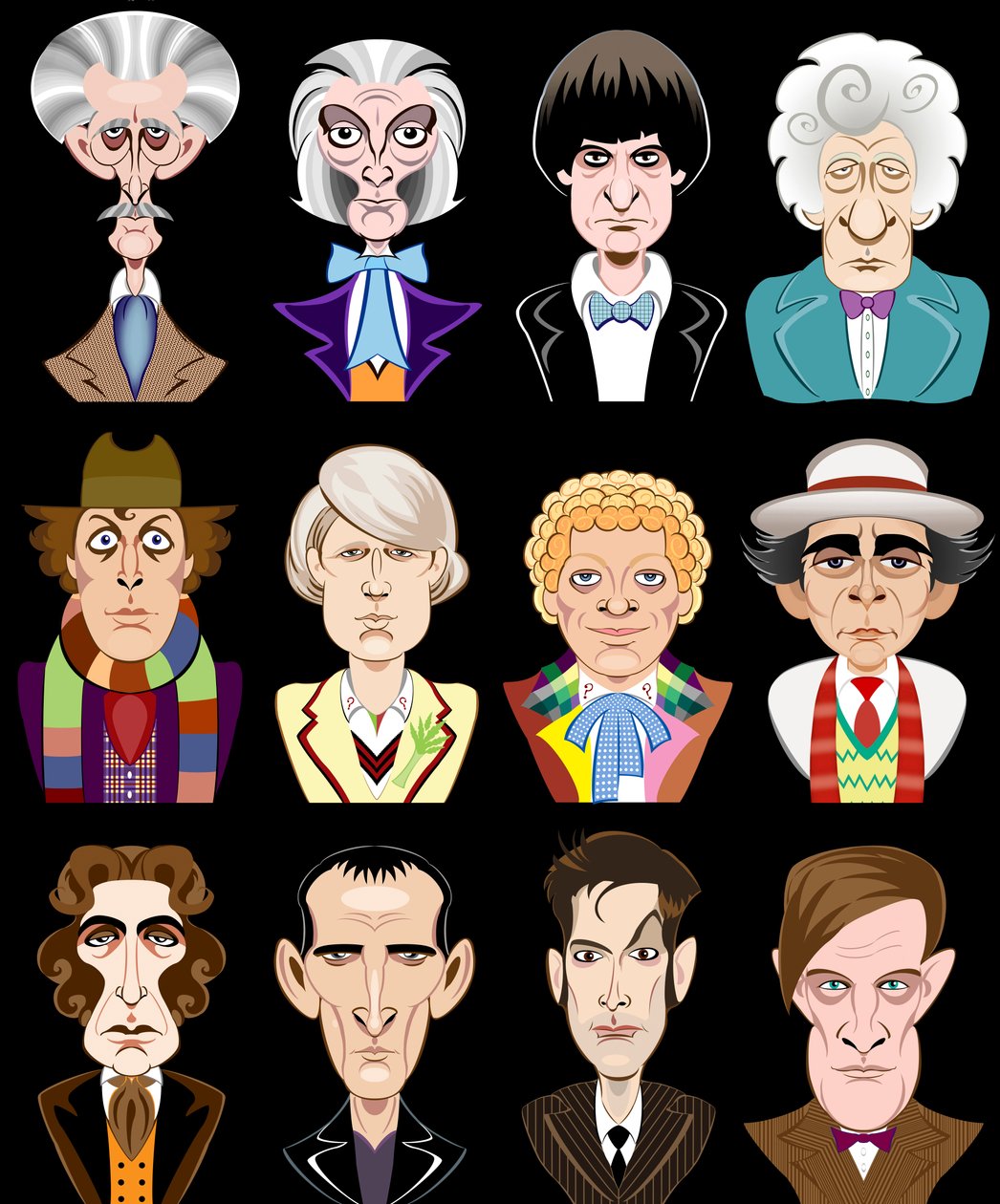 ممثلون من المسلسل التلفزيوني لهيئة الإذاعة البريطانية Doctor Who (1963-2013) بواسطة نيل أوزبورن