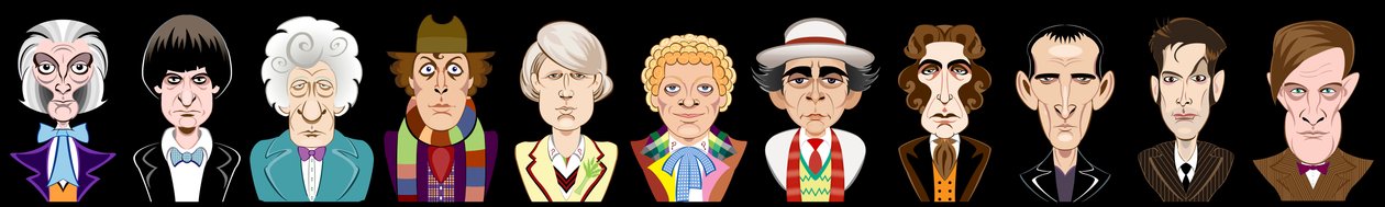 ممثلون من المسلسل التلفزيوني لهيئة الإذاعة البريطانية Doctor Who (1963-2013) بواسطة نيل أوزبورن