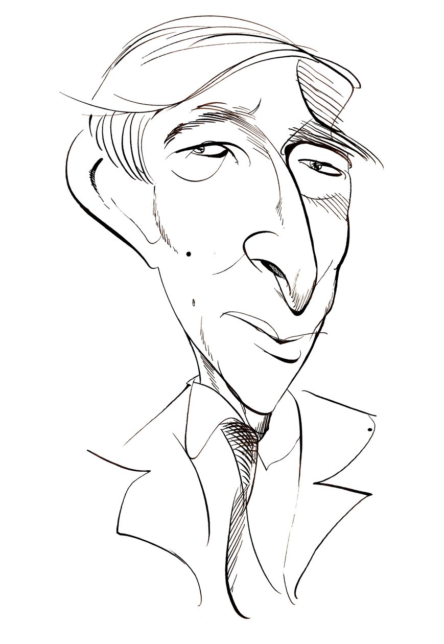 جون Updike - كاريكاتير بواسطة نيل أوزبورن