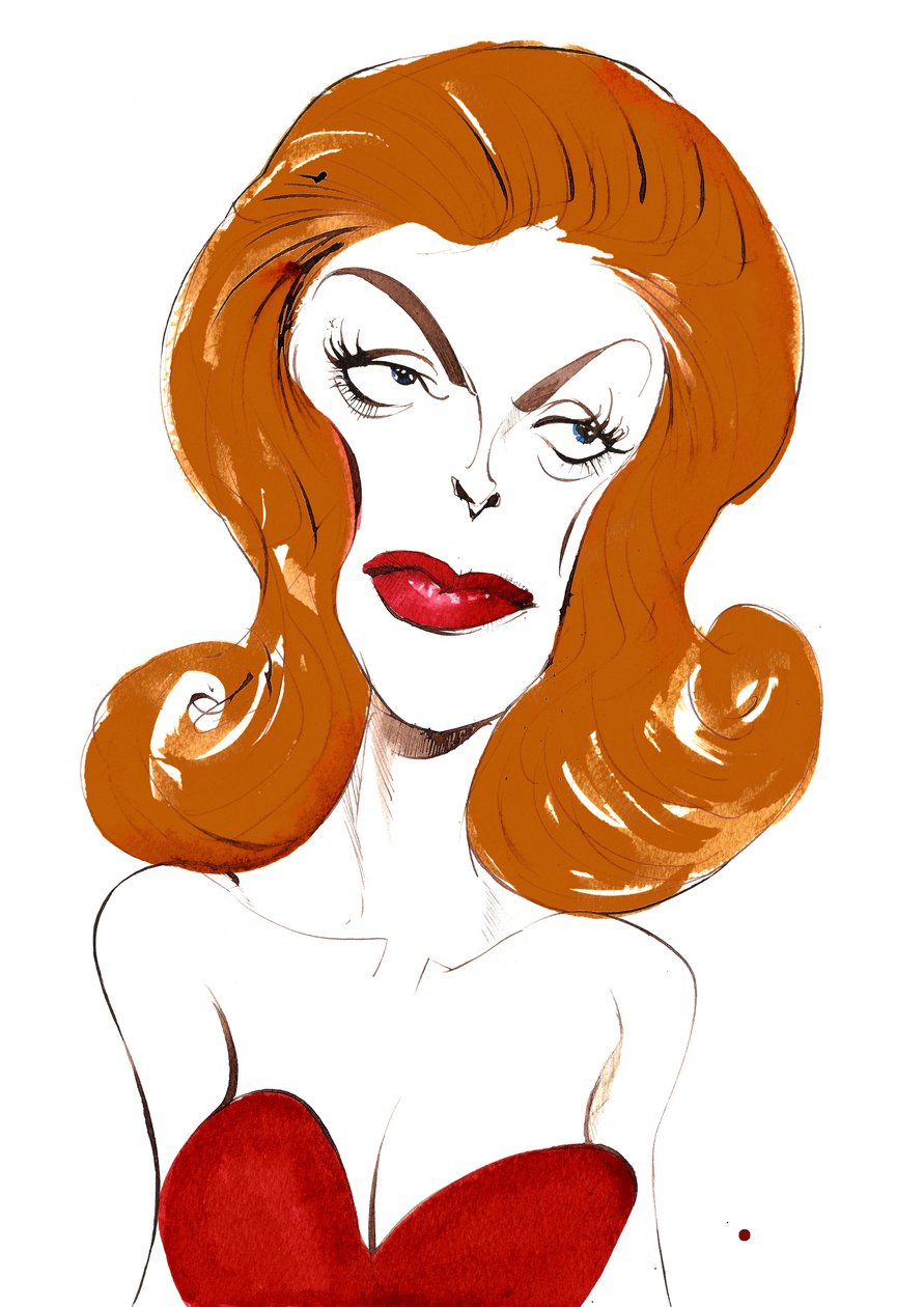 جولي لندن مغنية وممثلة أمريكية (1926-2000) ؛ كاريكاتير ملون ، 2015 بواسطة نيل أوزبورن
