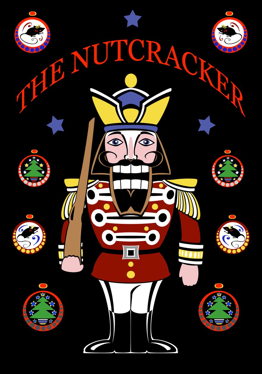 ملصق Nutctracker لباليه تشايكوفسكي ، ملصق رسومي ملون أعلاه ، 2010 بواسطة نيل أوزبورن بواسطة نيل أوزبورن