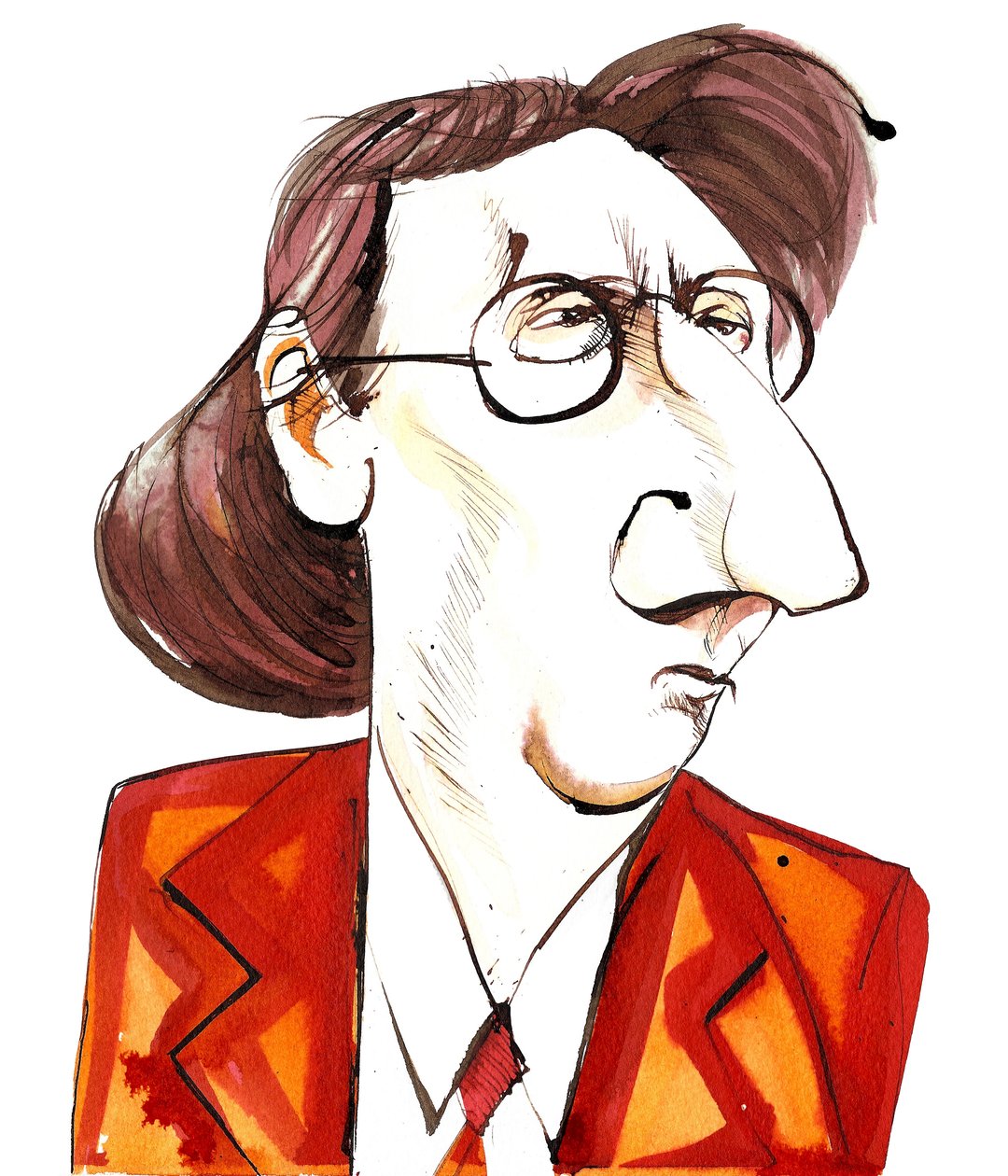 Rued Langgaard (1893 - 1952) مؤلف وعضو دانماركي ، كاريكاتور بواسطة نيل أوزبورن