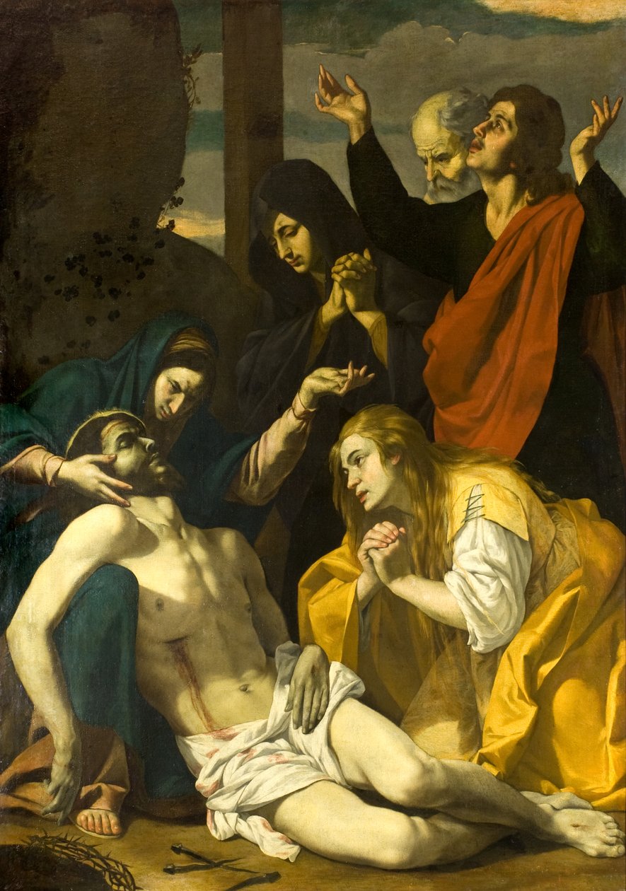 Lamentation over the Dead Christ, c.1630-50 (oil on canvas) بواسطة مدرسة نابولي