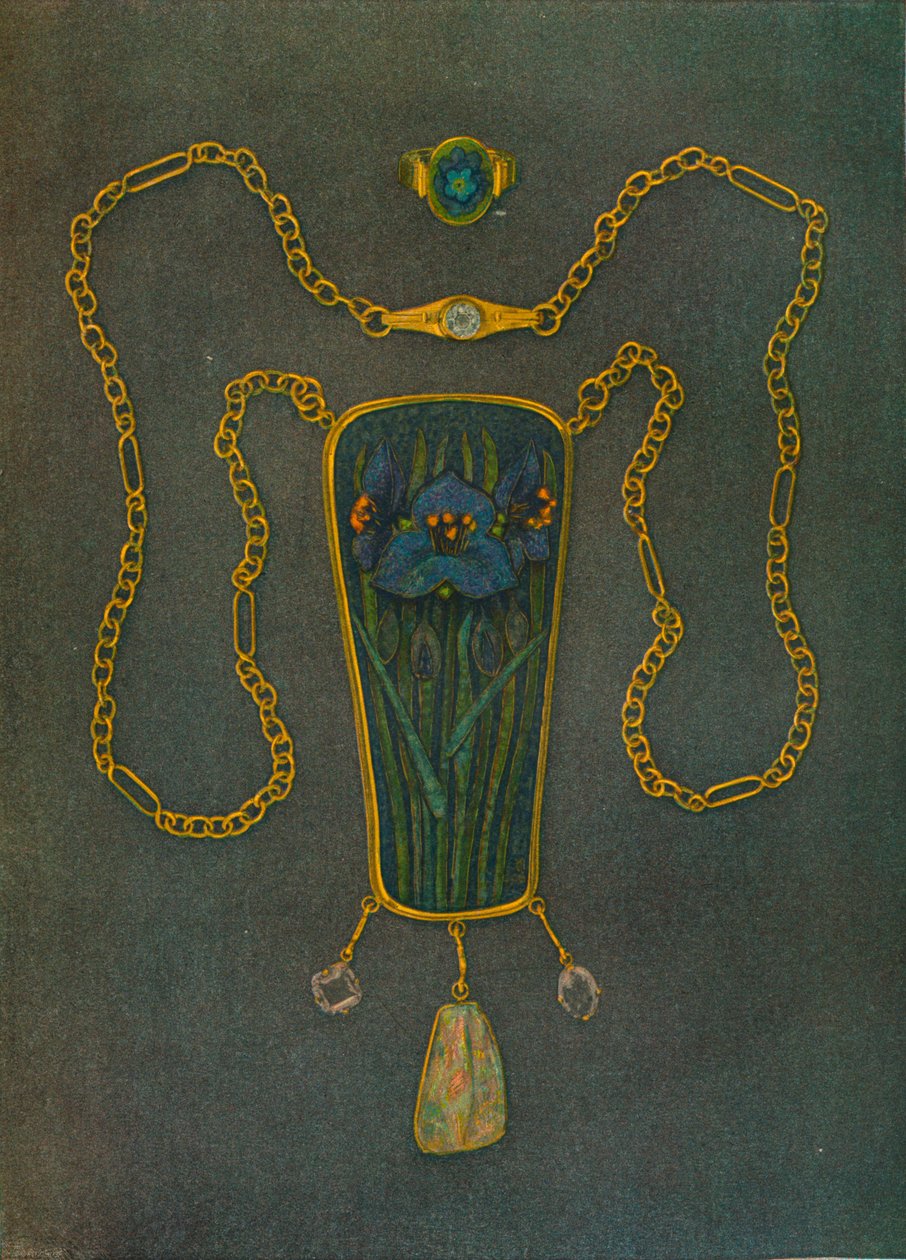 A Necklet من الذهب والمينا والأحجار الكريمة ، c1901 بواسطة نيلسون إيثيلريد داوسون