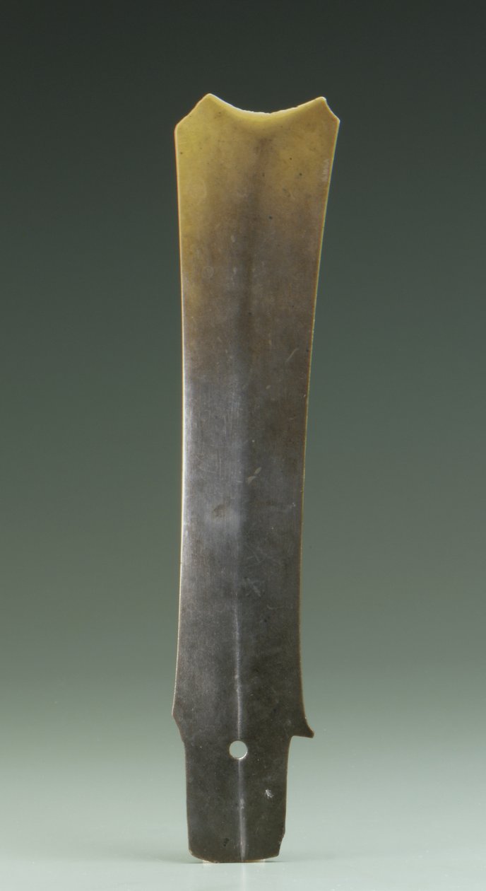 إزميل مفترق (تشانغ) ، ثقافة Qijia ، c.2500-2000 قبل الميلاد (اليشم) بواسطة المدرسة الصينية في العصر الحجري الحديث