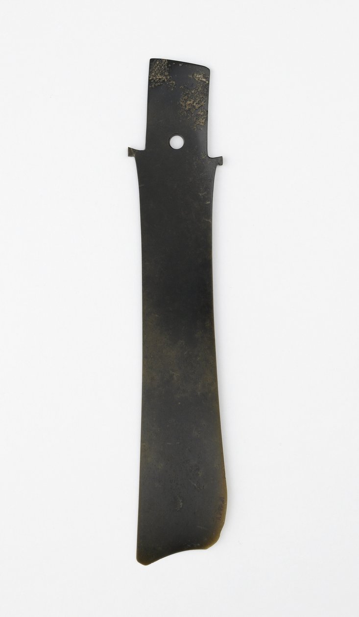 إزميل مفترق (zhang) ، ثقافة Qijia ، c.2500-2000 قبل الميلاد (اليشم (النفريت)) بواسطة المدرسة الصينية في العصر الحجري الحديث