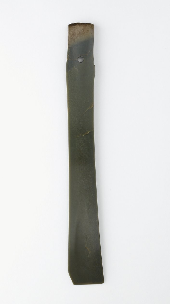 إزميل متشعب (zhang) ثقافة Qijia (اليشم (النفريت)) بواسطة المدرسة الصينية في العصر الحجري الحديث