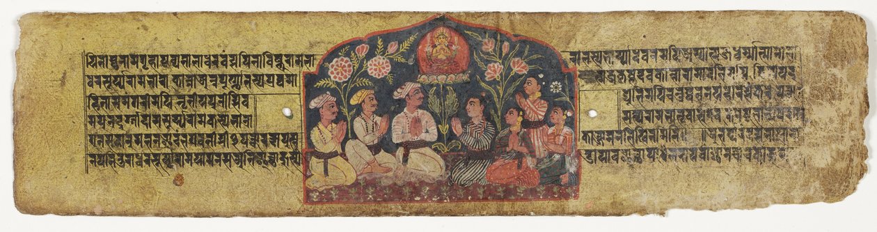 عبادة مانجوسري ، 1659 (مرحاض غامض وحبر على ورق) بواسطة المدرسة النيبالية
