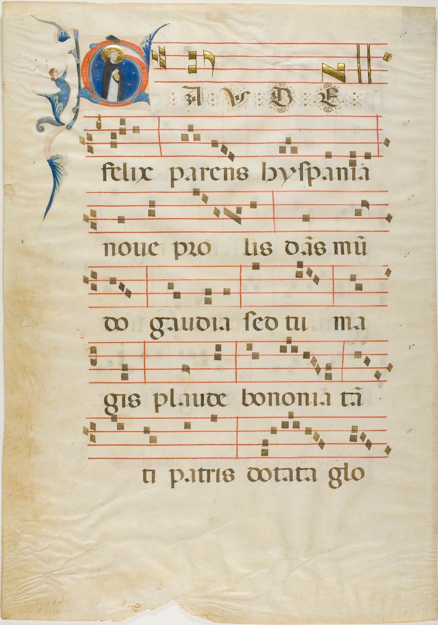 القديس دومينيك في البداية التاريخية "G" من Antiphonary بواسطة نيري دا ريميني