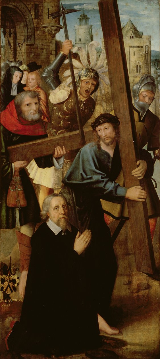 المسيح يحمل الصليب ، الجناح الأيسر من مذبح القديس أنتوني ، 1510-1818 (درجة الحرارة والزيت على اللوحة) بواسطة المدرسة الهولندية