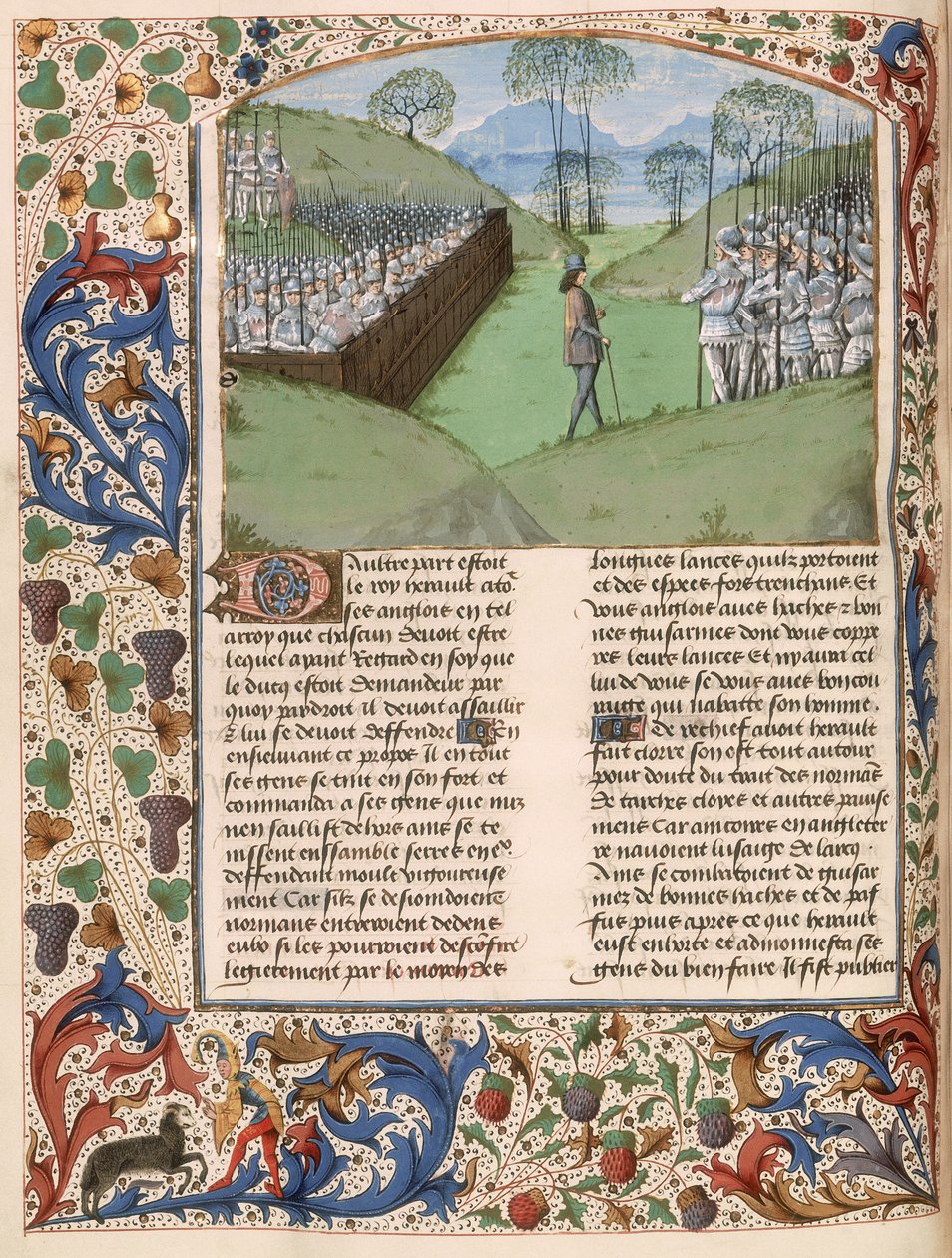 MS Royal 15 E.IV fol.231v The Saxon Stockade at the Battle of Hastings (1066) from 