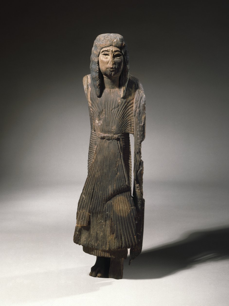 تمثال قائم لـ Si-Eset ، c.1279-1203 قبل الميلاد (خشب) بواسطة المملكة الحديثة المصرية