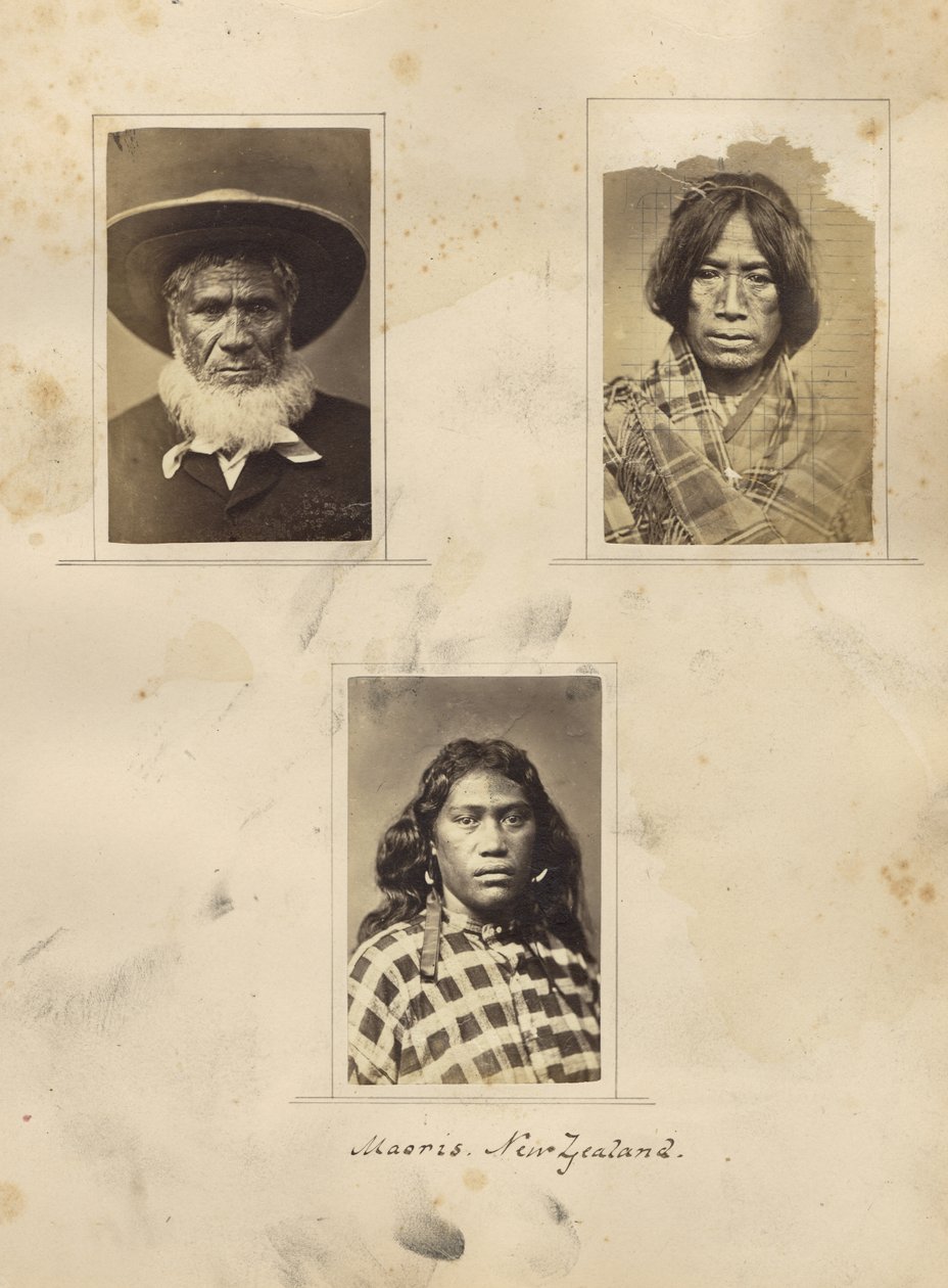 Maoris ، نيوزيلندا ، c.1865 (طبعة زخرفية) بواسطة مصور نيوزيلندي
