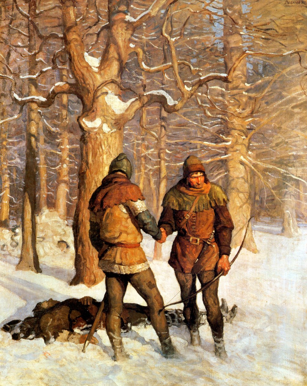رسم توضيحي لـ "السهم الأسود" ، بقلم روبرت لويس ستيفنسون ، 1916 بواسطة نيويل كونفيرس ويث