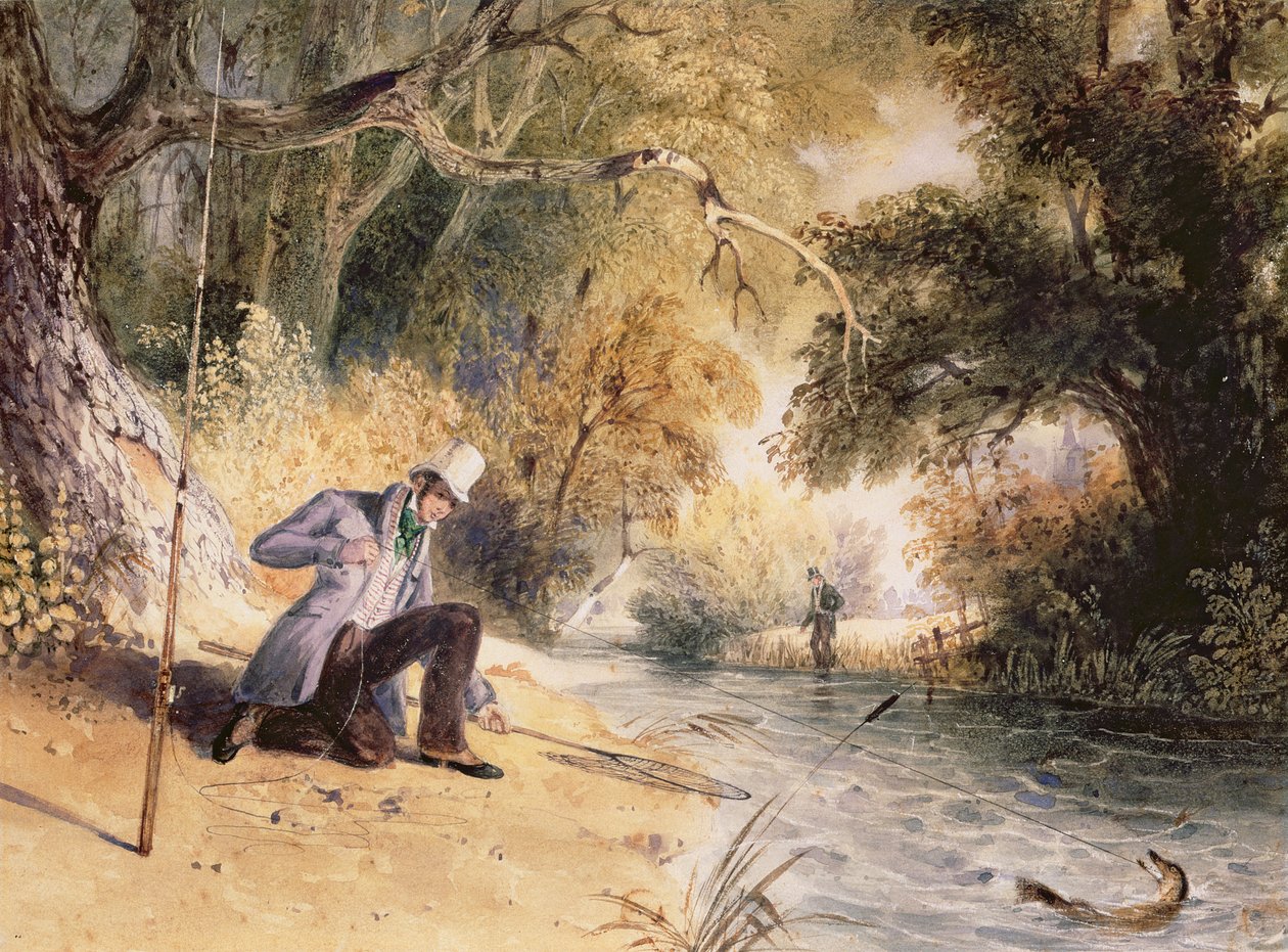 صيد بايك ، إنزال جاك ، حوالي عام 1839 (ألوان مائية على ورق) بواسطة نيوتن فيلدنج