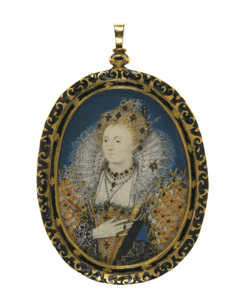 الملكة إليزابيث الأولى ، c.1595-1600 (الغواش على الرق على البطاقة) بواسطة نيكولاس هيليارد