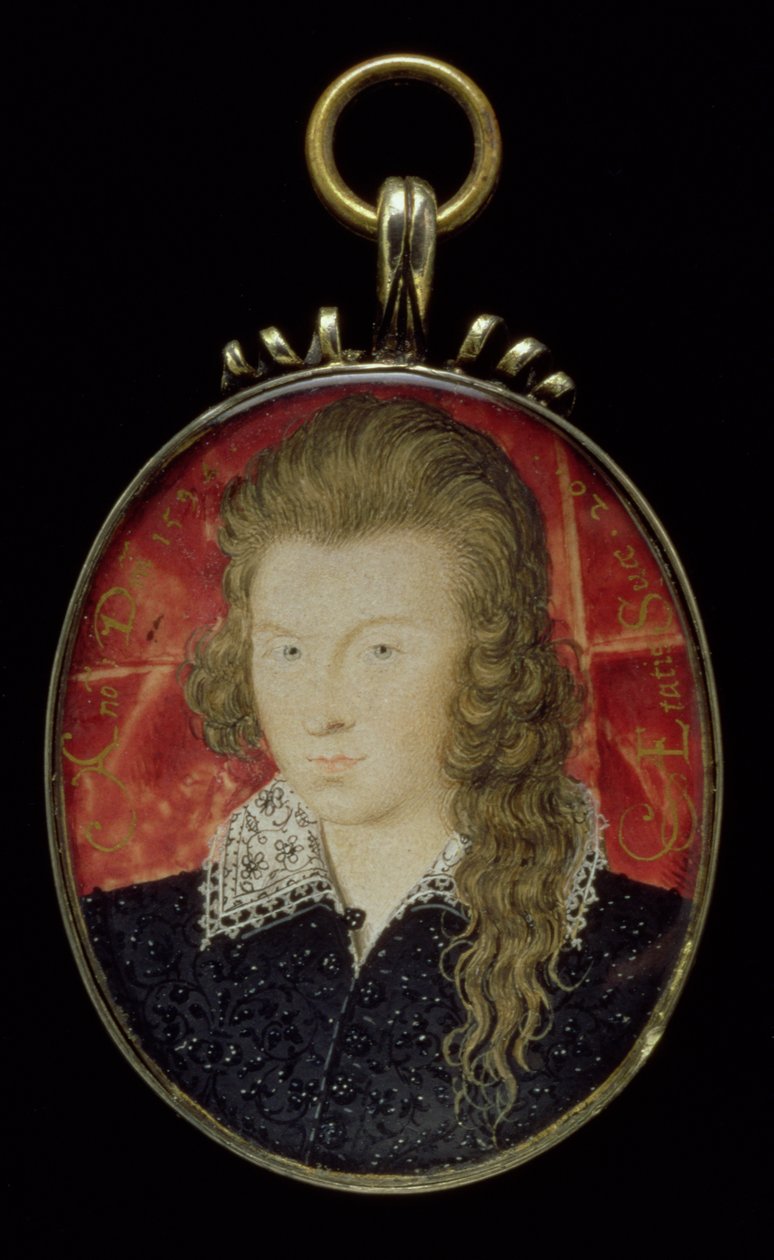No.3856 Henry Wriothesley ، إيرل ساوثامبتون الثالث (1573-1624) ، c.1594 (الغواش على الرق) بواسطة نيكولاس هيليارد