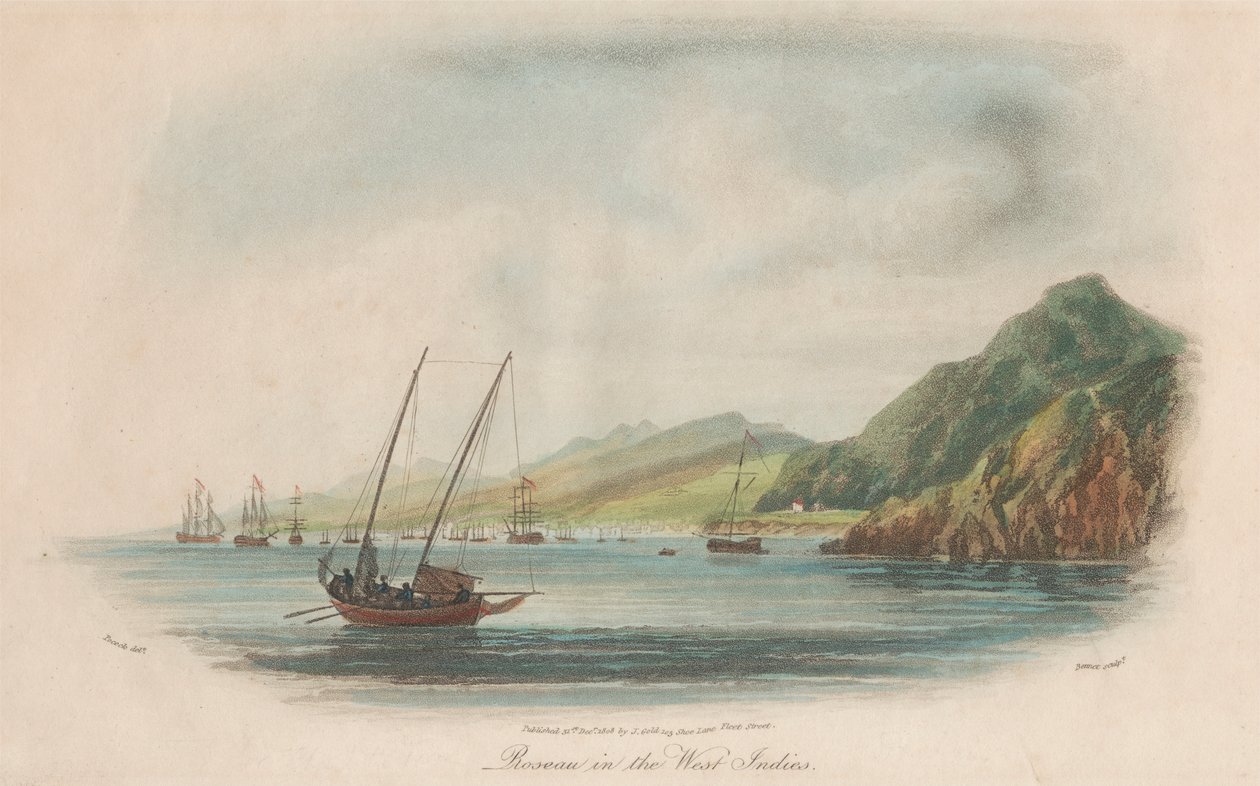 مجموعة العشرة: 1. هجوم السير جون مور قبالة Basse Terre Guadeloupe. 2. روسو في جزر الهند الغربية. 3. جواناهاني أو جزيرة كات. .... بواسطة نيكولاس بوكوك
