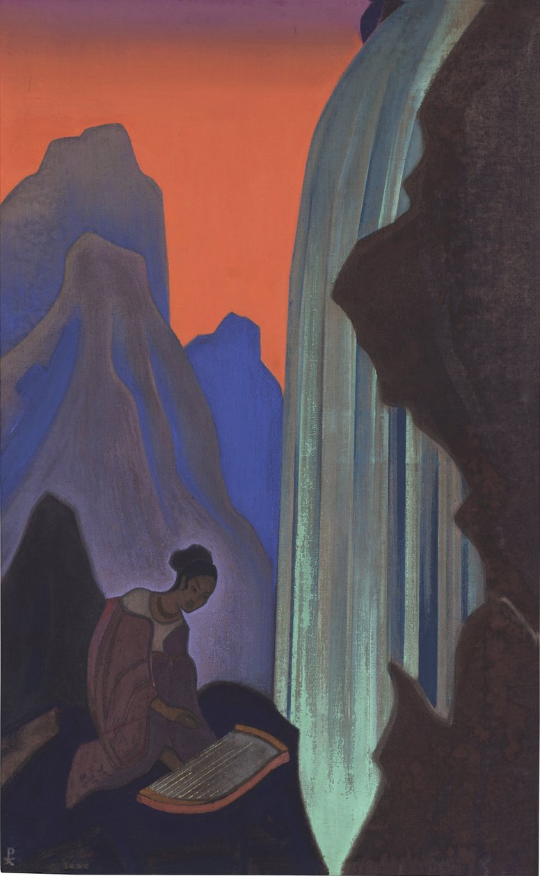 Chant de la cascade - Song of the Waterfall par Roerich، Nicholas (1874-1947). تمبرا على قماش ، الحجم: 99،5x61،5 ، متحف الدولة للفنون الشرقية ، موسكو بواسطة نيكولاس رويريتش
