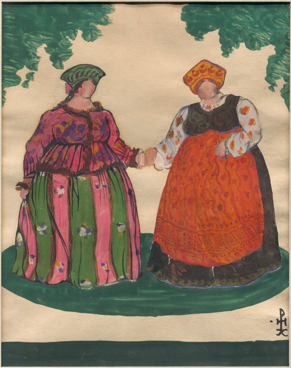 تصميم أزياء لأوبرا ريمسكي كورساكوف "حكاية القيصر سالتان" ، 1919 بواسطة نيكولاس رويريتش