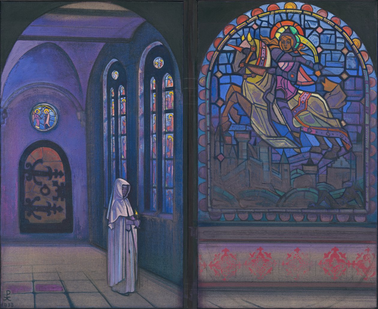 المجد للبطل ، diptych ، 1933 بواسطة نيكولاس رويريتش