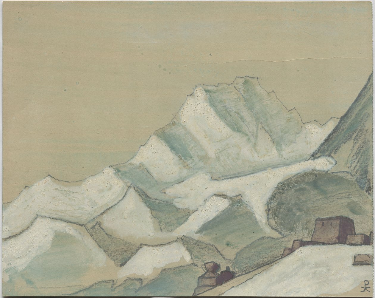 جبال الهيمالايا وراء الغيوم ، رسم ، 1933 بواسطة نيكولاس رويريتش