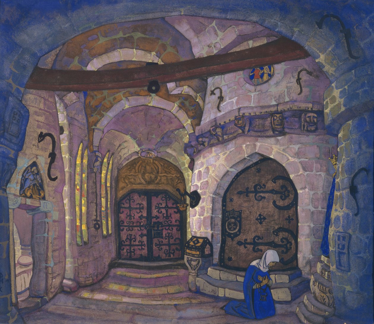 في الدير. تصميم المسرح لأوبرا الأخت بياتريس بقلم أ. دافيدوف ، 1914 بواسطة نيكولاي كونستانتينوفيتش ريريش